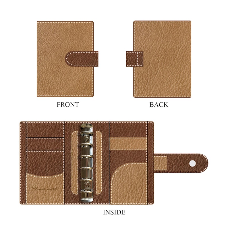 A6 Leather Portfolio Binder, Gift for Teacher, A6FC Document Organizer