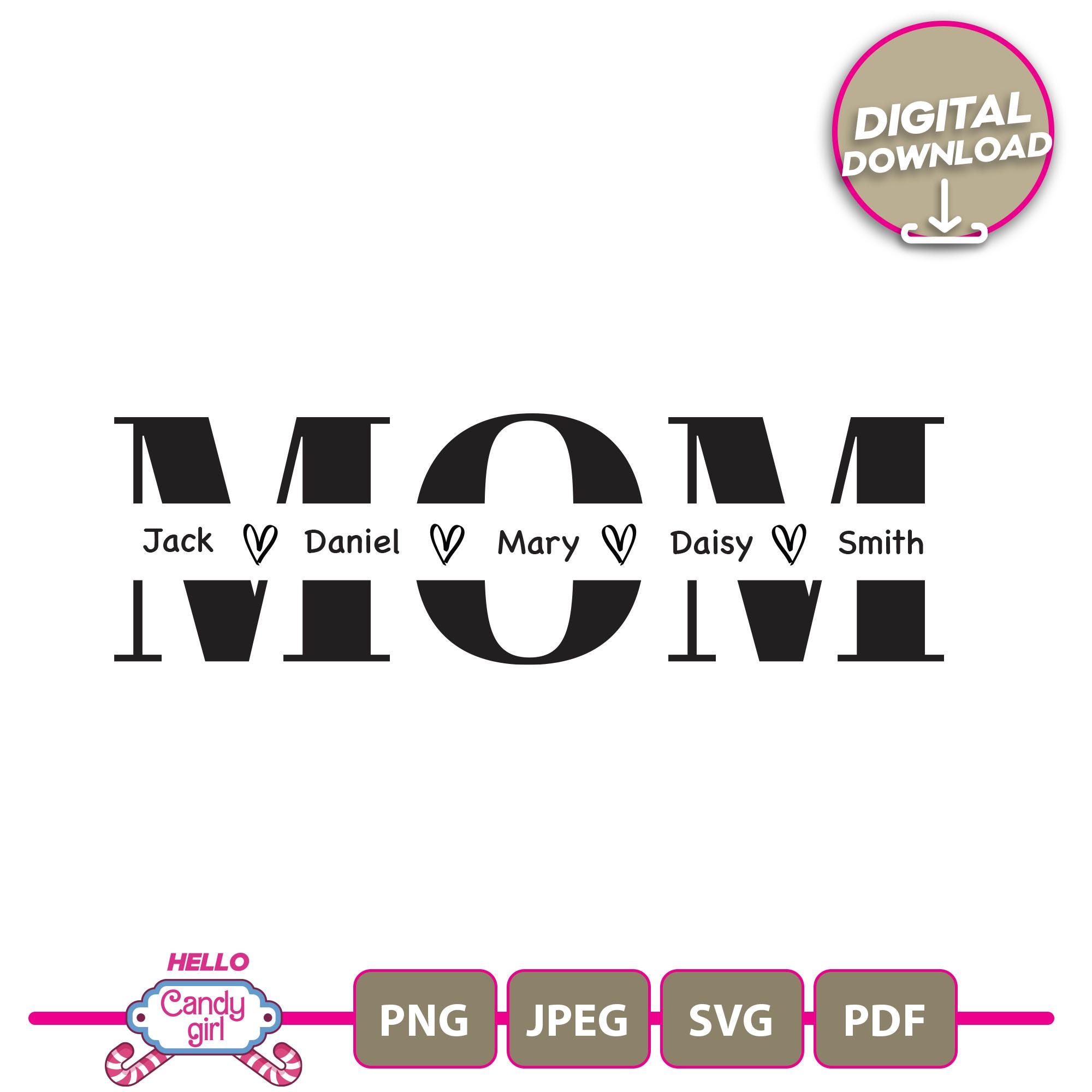 Mom and Family Custom Your Name, Text Name Download, Personalized Text ...