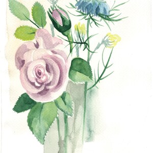 Postkarte "Sommerblumen" - Gruß aus dem Sommer · handgezeichnet · Aquarell · Geburtstag · Watercolour · nachhaltig · HesterSchwerz