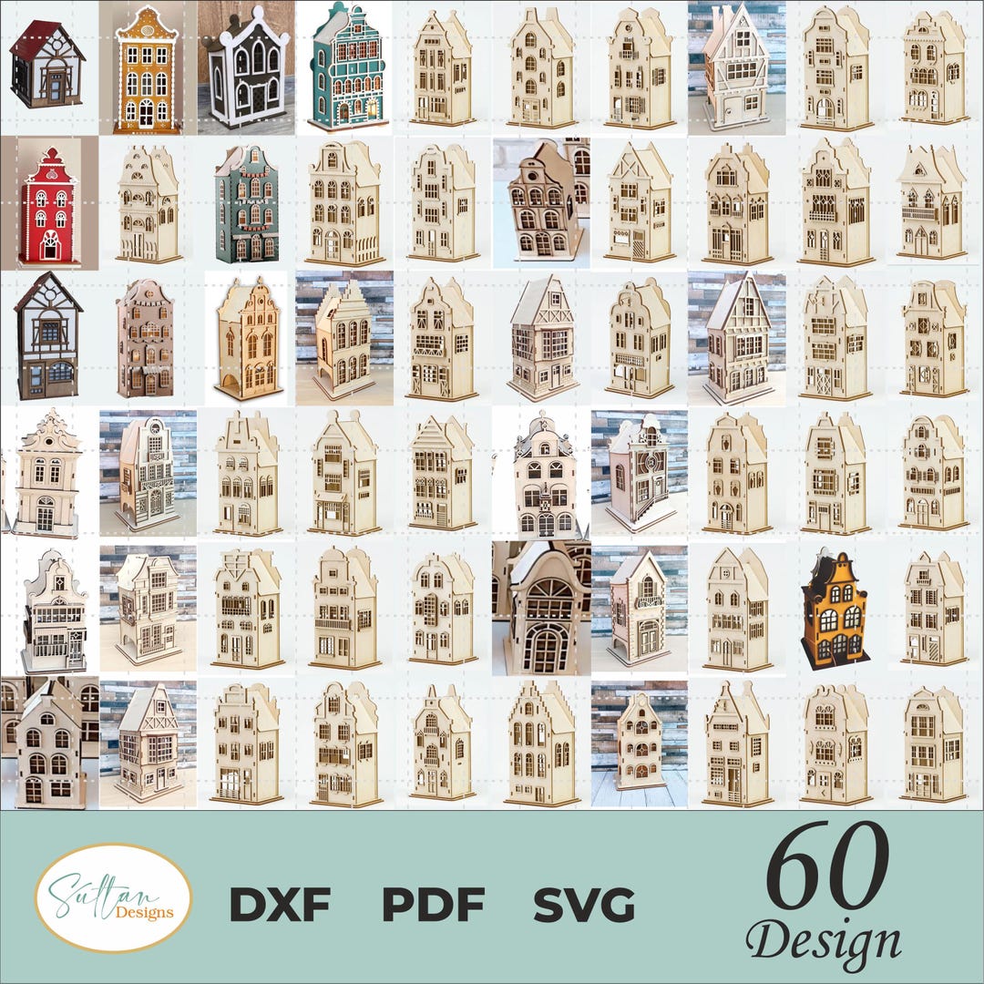 60 Amsterdam Houses 3D Laser Cut Files DXF Model for Plasma DIY Cnc ...