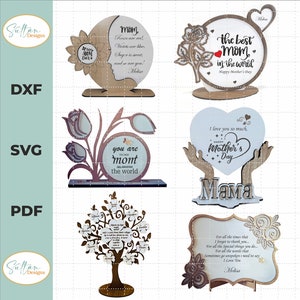 Mom Day Laser cut SVG, Mom Day Decor, Moederdag Cadeau - Mom Frame - Verjaardagscadeau voor moeder - Glowforge Svg - Laser Cut File Svg