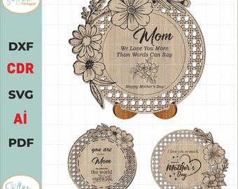 Mom Day Laser cut SVG,Mom Day Decor,Mothers Day Gift,Mom Frame,Gift For Mom - Glowforge Svg,Happy Mother's Day SVG, Mothers Day Sign SVG