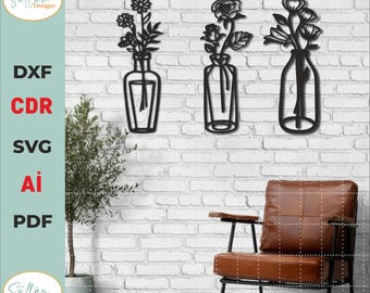 24 pcs Wildflowers svg pack, mother's day flowers, Wooden bouquet svg, Wildflower wall decor svg, Wildflower laser cut files