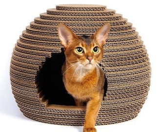 8 Laser geschnitten niedliches Katzenhaus SVG - Haustiere Holzhaus - Laser geschnittenes Katzenhaus DXF - Haustierhaus SVG