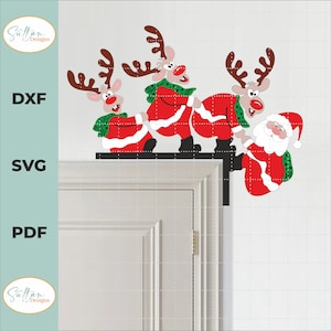 Weihnachts-Türschild SVG, Weihnachtstür-Ecken-Svg, Weihnachts-Svg, Weihnachten Laser-Schnitt, Glowforge svg, Feiertags-Tür-Dekor