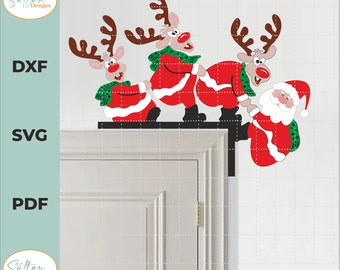 Christmas Door Hanger SVG, Christmas Door Corners Svg,  Christmas Svg, Christmas Laser cut, Glowforge Svg, Holiday Door Decor