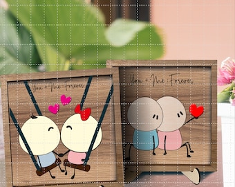 Valentines Day Gift For Her/Him, Personalized Couple Wooden Sign,  Personalized Unique Surprise Engagement, Gift For,Couple Names Sign,