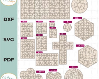 Puzzle Vorlage svg, Puzzle svg, Jigsaw svg für Cricut, Laser geschnittenes Puzzle, Puzzle dxf Datei, Instant Download