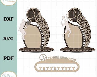 tennis prize trophy, Different Athlete Design Award Trophy Laser Cut Files, medal hanger, Award Trophy SVG Files | Laser Cut Files