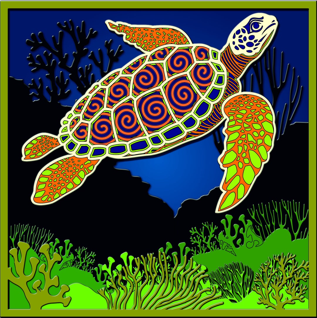 Turtle SVG, Sea Turtle Multilayer Svg,turtle Multilayer Svg,turtle Cut ...
