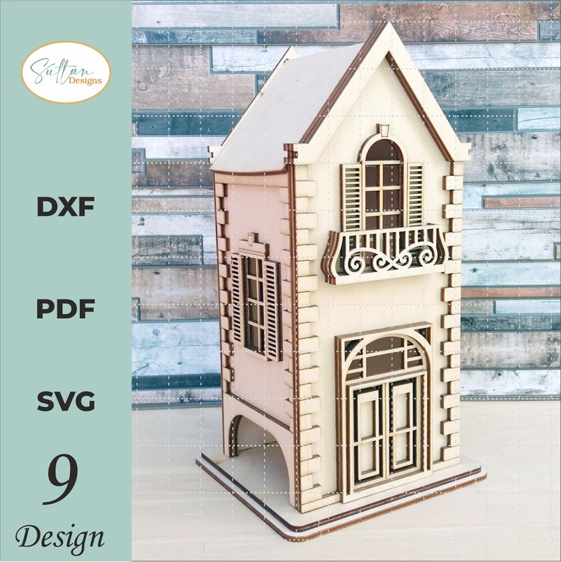 9 archivos de corte láser 3D de casas de Ámsterdam, modelo DXF para ...