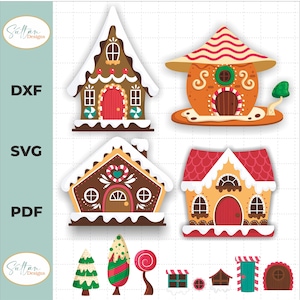 Interchangeable Design Your Own Gingerbread House Laser Cut Digital File | Pop Out Gingerbread House | Decorate Gingerbread | Glowforge