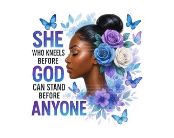 16 Black Woman Christian Sublimation Designs, Faith PNG Bundle, Shirts, Tumblers, Mugs, Instant Download