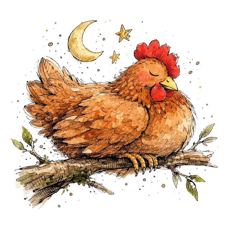 30 Whimsical Chicken Clipart Bundle, Watercolor Hen PNG, Farmhouse ...