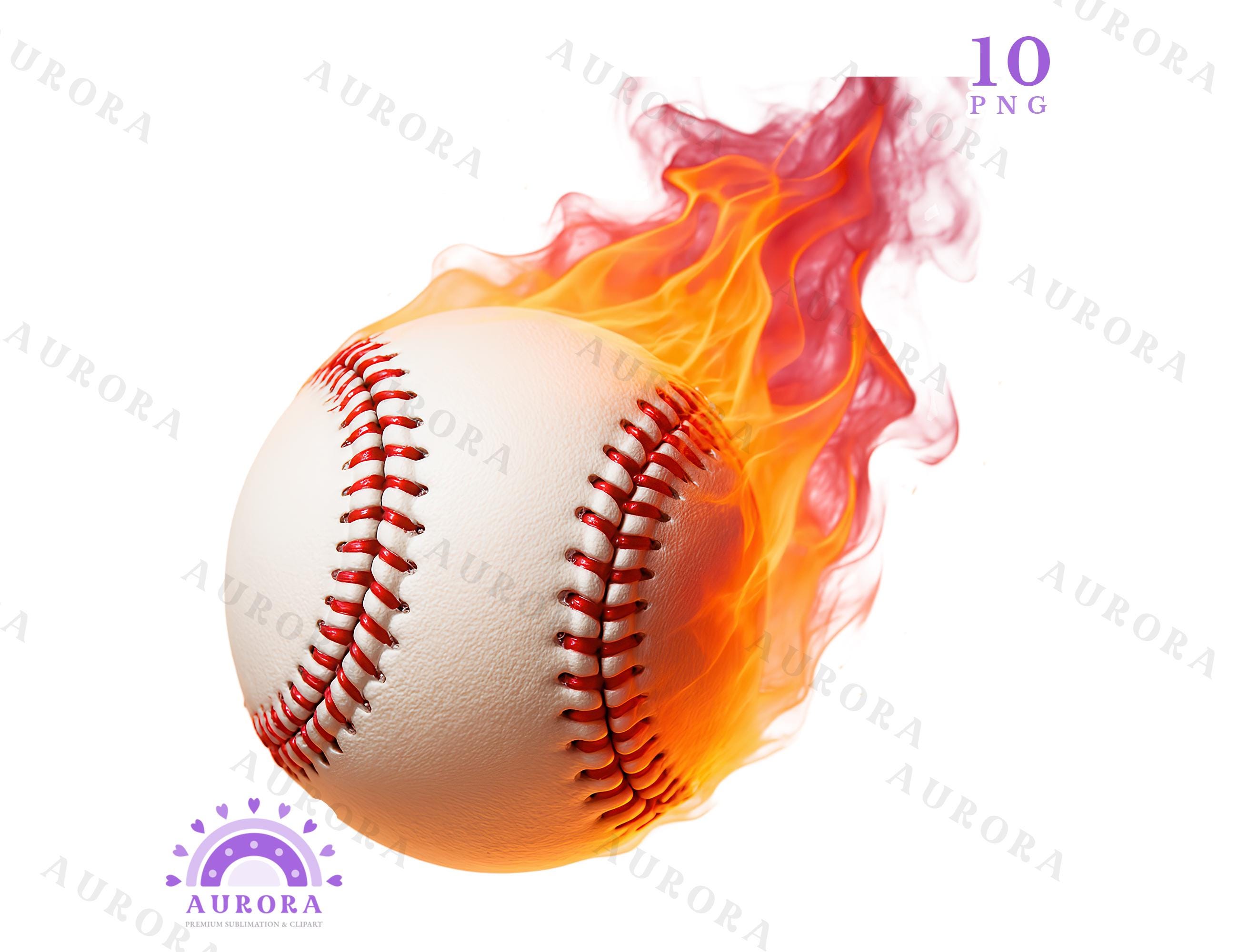 Flaming Baseball Clipart Bundle, Fire Baseball PNG, Red, Green, Pink ...