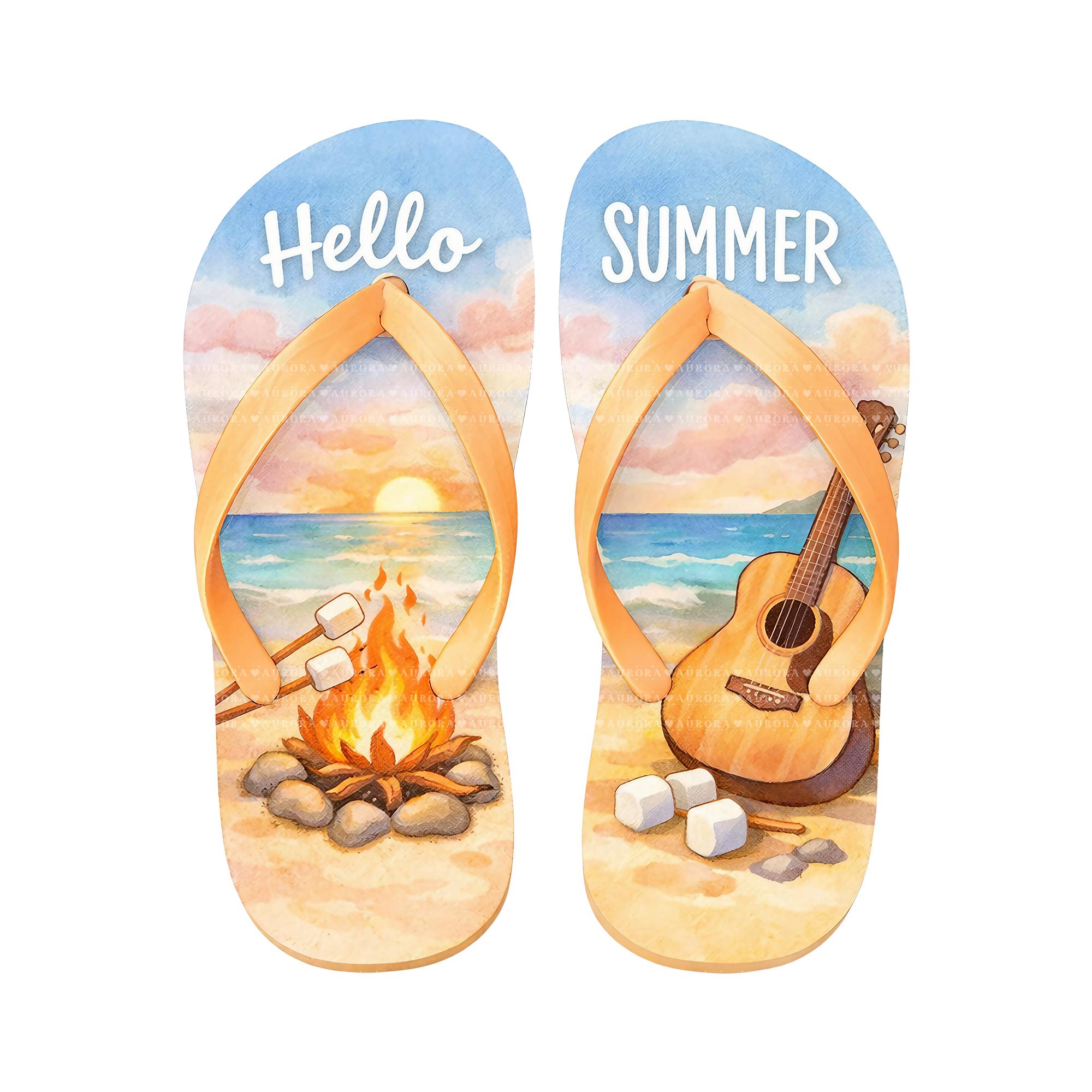 24 Flip Flop Sublimation PNG Bundle, Hello Summer Design, Tumbler ...