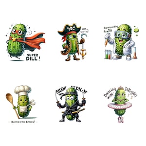 Funny Pickle PNG Bundle, 20 Pickle Sublimation Designs, Cartoon Pickles for Shirts Mugs Tumblers image 4