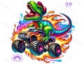 T-Rex Dinosaur Monster Truck Sublimation PNG, Extreme Vehicle Clipart, Dino Fire Truck, Instant Download product logo
