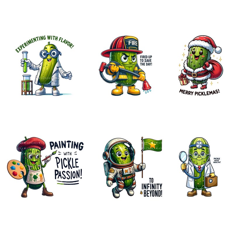Funny Pickle PNG Bundle, 20 Pickle Sublimation Designs, Cartoon Pickles for Shirts Mugs Tumblers image 6