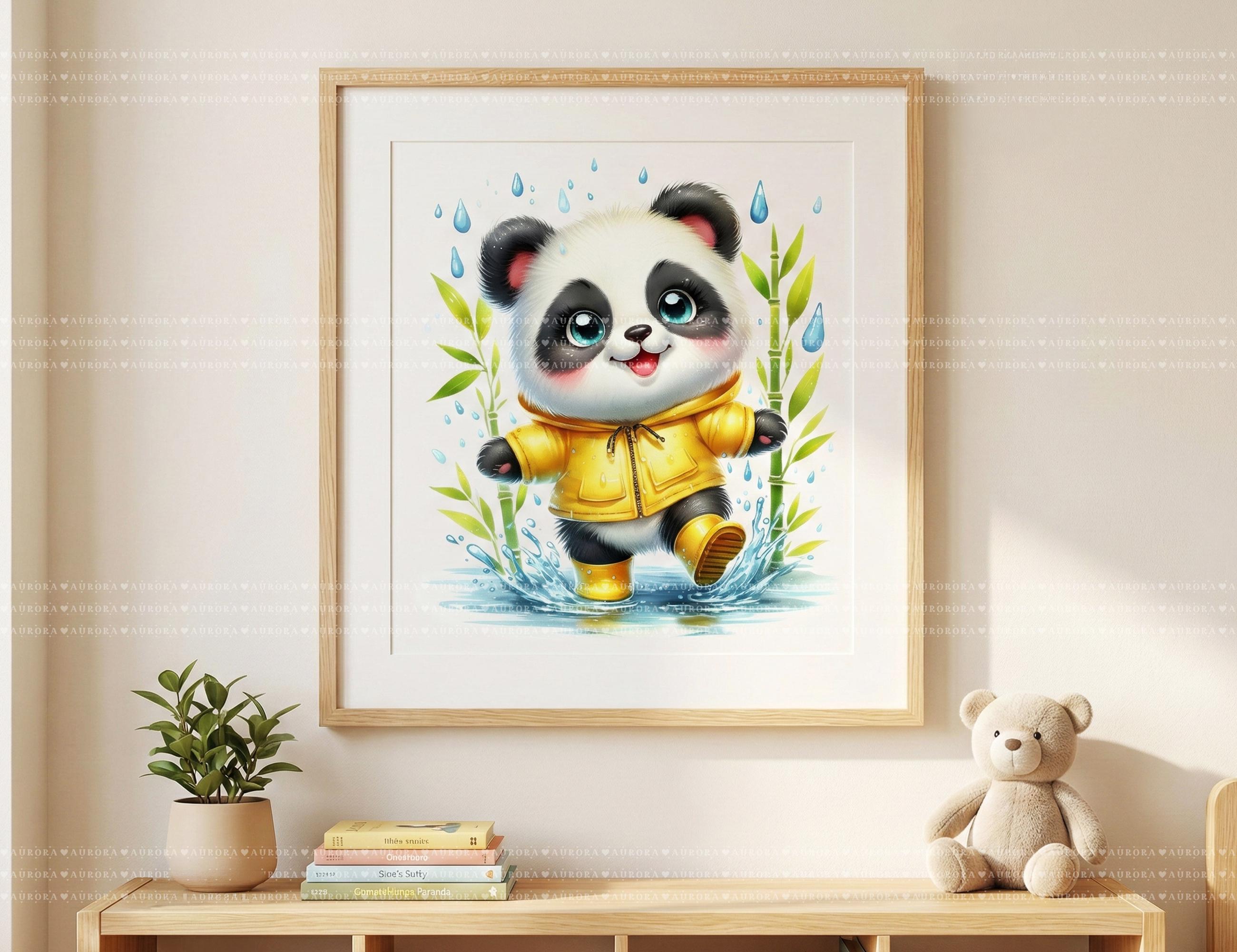 Baby Panda Clipart Bundle, Watercolor Panda PNG, Nursery Wall Art ...