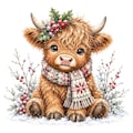 22 Christmas Highland Cow PNG Bundle, Watercolor Holiday Clipart, Festive Sublimation Designs, Digital Download product logo