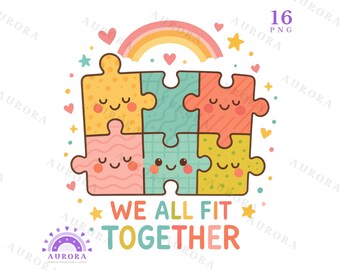 Rainbow Positivity Clipart Bundle, Classroom Decor, Kindness Quotes, Kids PNG, Be You, Digital Download