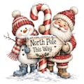 24 Whimsical Santa Snowman PNG, Christmas Watercolor Clipart, Sublimation Bundle for Shirts, Mugs, Tumblers product logo