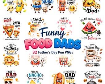 Funny Father's Day Food Pun Shirt, Dad Gift, Daddy and Me Sublimation PNG Bundle