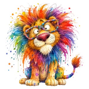 28 farbenfrohe Aquarell-Tier-PNG-Bilder, verspielte Bauernhof- und Wildtier-Cliparts für Sublimationsbastelarbeiten