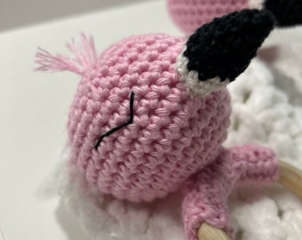 Birth gift set baby babyahower original gift flamingo crochet flamingo newborn