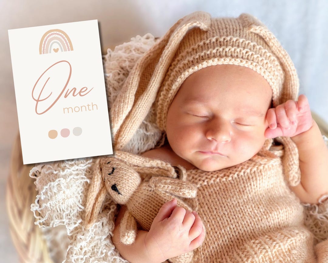 Boho Rainbow Baby Milestone Cards | Monthly Keepsake Prints (digital ...