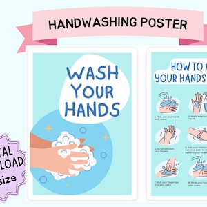 Handwashing Poster, Classroom Decoration, How to Wash Hands Properly