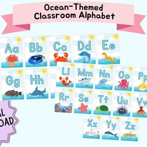 Poster zum Ausdrucken, mit dem Alphabet zum Ausdrucken, Dekoration fürs Klassenzimmer