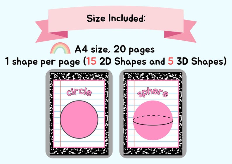 Composition Notebook 2D and 3D Shapes Poster | Retro Classroom Decor ...