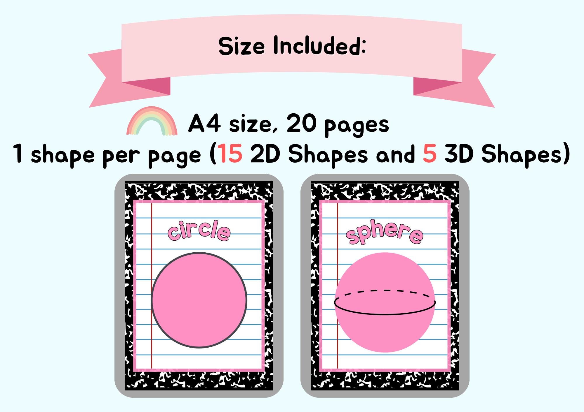 Composition Notebook 2D and 3D Shapes Poster | Retro Classroom Decor ...