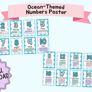 Printable Ocean Numbers Posters | Under the Sea Numbers 1 to 20 ...