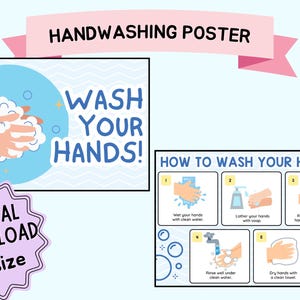Handwashing Poster, Classroom Decoration, How to Wash Hands Properly
