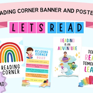 Printable Reading Corner Label, Banner, Rules, and Posters | Classroom Decorations | Reading Corner