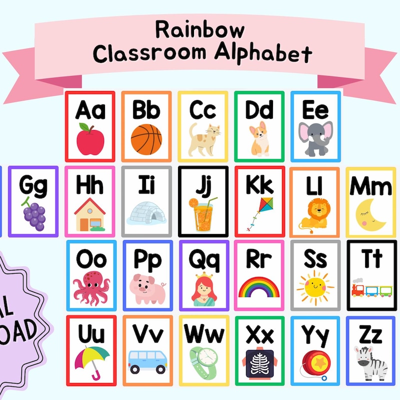 Alphabet Posters Rainbow - Etsy