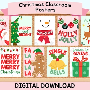 Christmas Classroom Posters, Classroom Decor