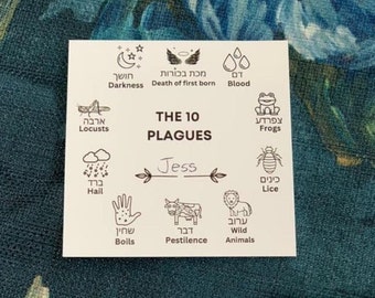 10 Plagues Pesach Coasters For Wine Drops - 15 Cards per pack