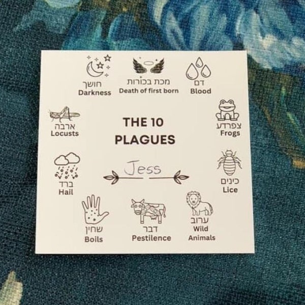 10 Plagues Pesach Coasters For Wine Drops - 15 Cards per pack