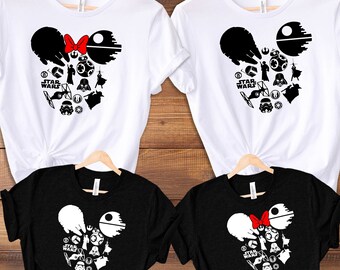 Mickey Minnie Head, Disney Star Wars Shirt, Star Wars Tee, Family couple tshirt, Disney Vacation, Disneyland Trip, Disneyworld Trip