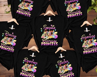 Disney Princess Birthday Shirt, Girl Birthday Shirt, Family Birthday Shirt, Disney Birthday shirt, Birthday Party Shirt, Birthday Trip