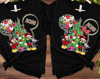 2025 Christmas Disneyland Shirt, Mickey And Friends Family Shirt, Disney Christmas Vibes Tee, Disney Magic Kingdom, Retro Disney Group Tee
