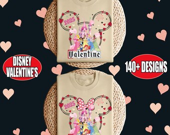 Disney Princess Valentine Shirt, 2025 Valentine's Day Shirt, Valentine's Day Sweatshirt, Disney Castle Valentine's Day, Valentine Day Tee