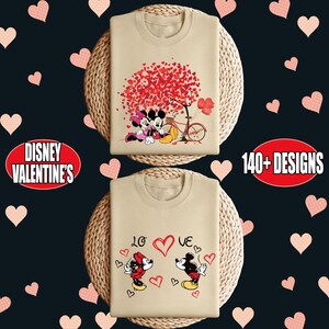 Mickey And Minnie Love Sweatshirt, Valentine&#39;s Day Couples Shirt, Disney Couple Valentine Tee, Heart Sweatshirt, Disney Love Shirt