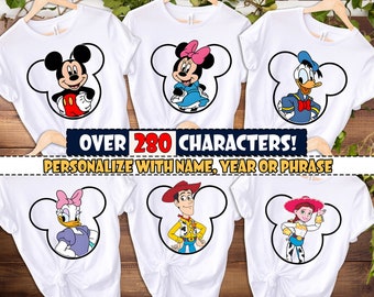 Disney Characters Shirts, Family Disneyworld Shirts, Disney Character Group Shirt, Vintage Disney Character Shirt, Disney Family Shirt