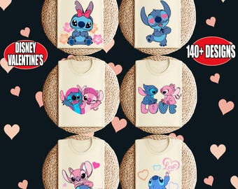 Stitch Angel Disney Couple Shirt, Disney Valentine's Day Sweatshirt, Angel and Stitch Valentine Shirt,Disney Love Tee,Stitch Valentine Shirt