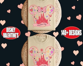 Disney Mickey Valentine's Day Shirt, Minnie Valentine's Day Sweatshirt, Mickey Minnie Valentine Couples Shirt, Disney Castle Valentine's Day
